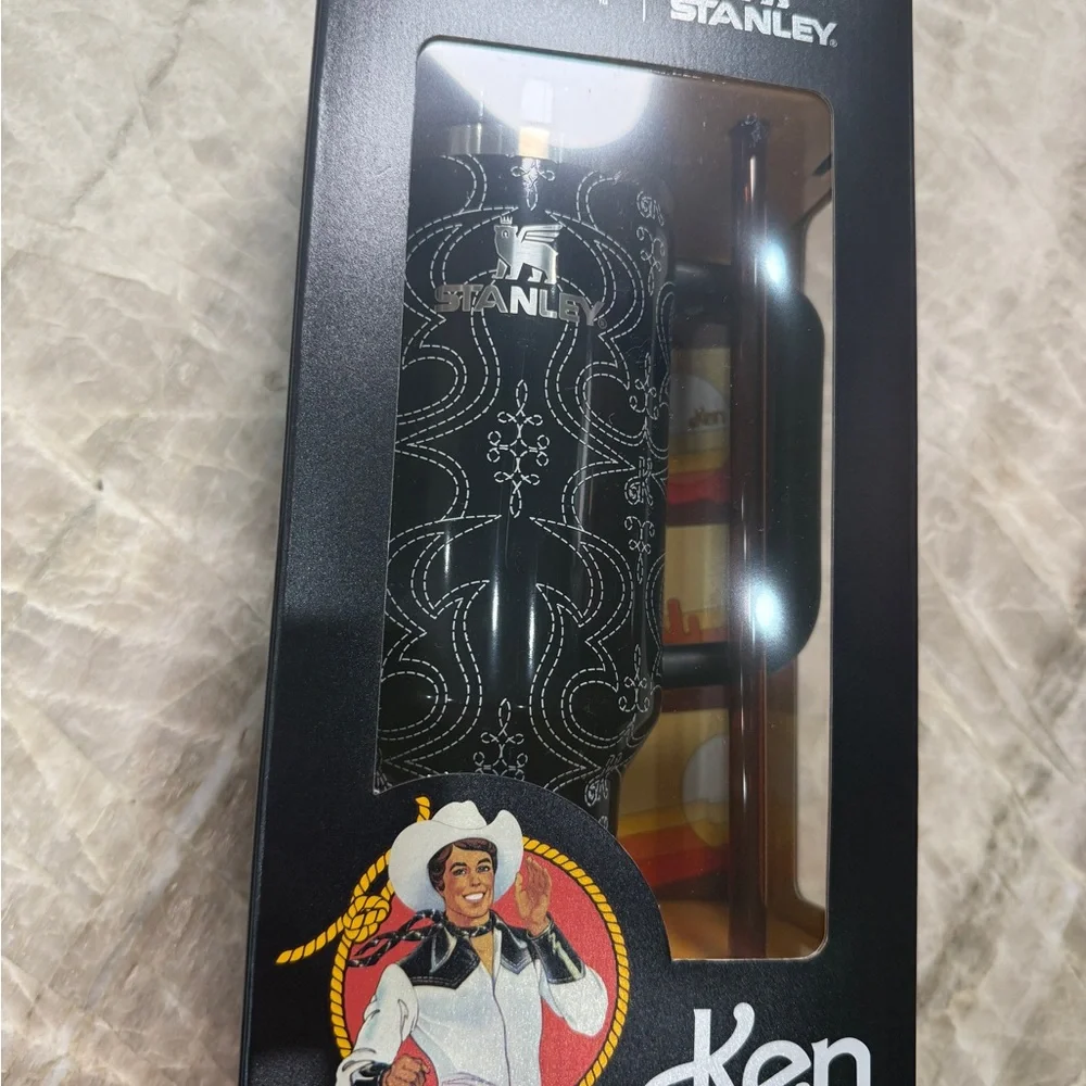 NIB Stanley x Barbie ‘80s Western Ken™ 40oz Tumbler-Midnight Black/Buckle 🤠
